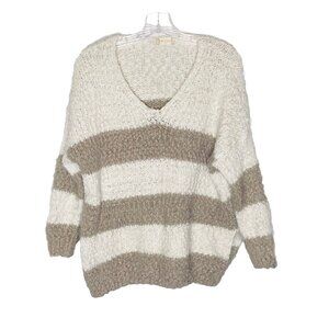 Altar’d State Striped Chunky Knit Oversized Sweater Sz S/M